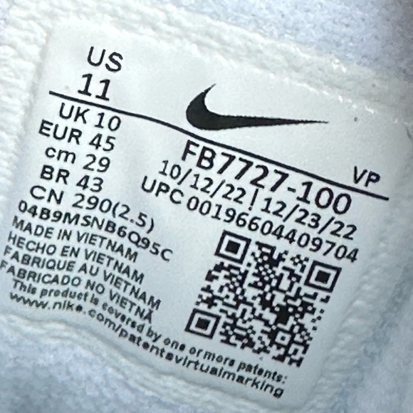 Nike Mens Air Penny 2 White Black Sail Photo Dust FB7727-100 Size 11 - Picture 8 of 8